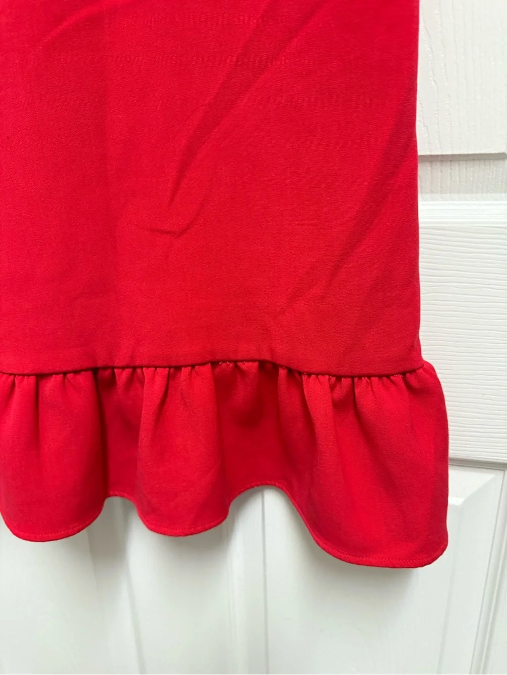 Vineyard Vines Bright Red Sleeveless Ruffle-Hem Dress